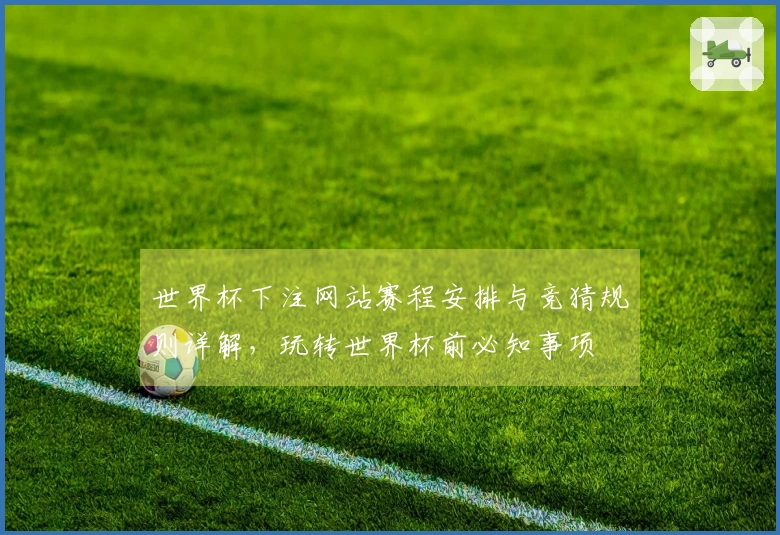世界杯下注网站赛程安排与竞猜规则详解，玩转世界杯前必知事项